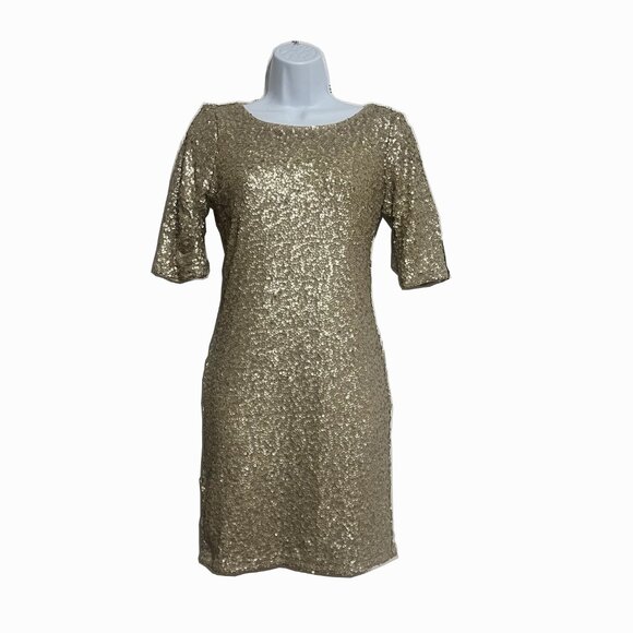 Abercrombie and Fitch Gold Sequin Cocktail Dress - Picture 2 of 9